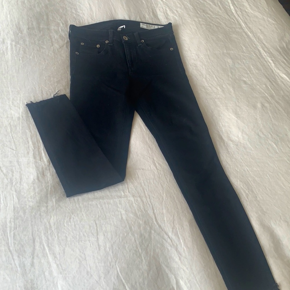 Rag & Bone Ankle Skinny Black Jeans